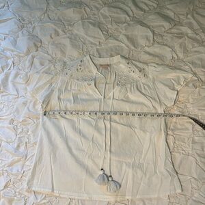 Knox Rose White Blouse with Tassel Accents